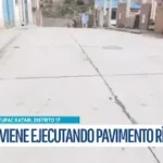 Vecinos de la Junta Vecinal Tupac Katari celebran avance en obra de pavimentación esperada por años