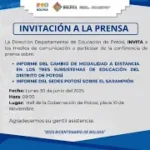 Dirección Departamental de Educación Convoca a la Prensa en Potosí