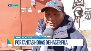 Largas Filas y Frustración en Potosí por la Falta de Combustible