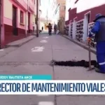 Alcaldía de Potosí realiza mantenimiento vial para la entrada de Ch’utillos