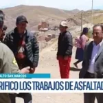 Vecinos de Alto San Marcos esperan conclusión de obra vial; autoridades convocan a reunión técnica