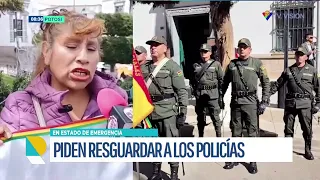 Esposas de policías en Potosí exigen garantías para los efectivos tras incidentes en bloqueos