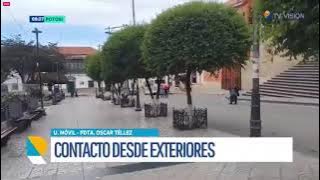 Poco tráfico vehicular y jornada lluviosa en la Plaza 10 de Noviembre