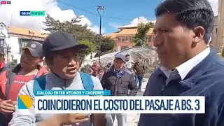 Vecinos y choferes acuerdan pasaje de 3 bolivianos ante el abandono de los distritos periféricos