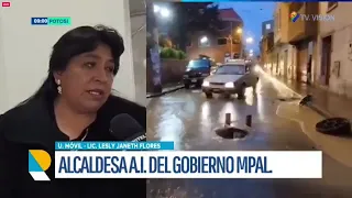 Alcaldesa de Potosí informa acciones de emergencia tras intensas lluvias