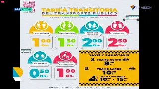 Alcaldía de Potosí establece tarifa transitoria del transporte público con vigencia de 30 días