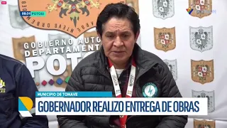 GOBERNADOR MARCO COPA INICIA ENTREGA DE OBRAS DE LA UNIDAD EDUCATIVA TOMÁS FRÍAS EN TOMAVE