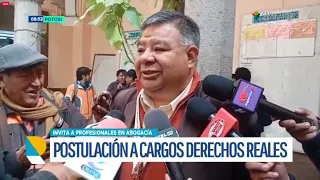 CONVOCATORIA 001/2026 LLAMA A ABOGADOS A POSTULAR A DERECHOS REALES EN POTOSÍ
