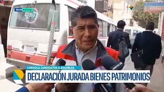CANDIDATO A ASAMBLEÍSTA CONVOCA A PRESENTAR DECLARACIÓN JURADA DE BIENES POR TRANSPARENCIA