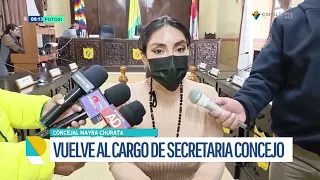 MAYRA CHURATA RETOMA FUNCIONES COMO CONCEJAL Y ANUNCIA TRANSICIÓN TRANSPARENTE EN EL CONCEJO MUNICIPAL