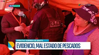 Intendencia decomisa pescado en mal estado durante operativo en el mercado Abasto de Potosí