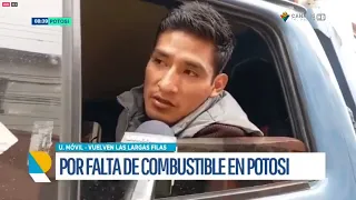 Nuevamente largas filas por combustible reaparecen en estaciones de servicio de Potosí